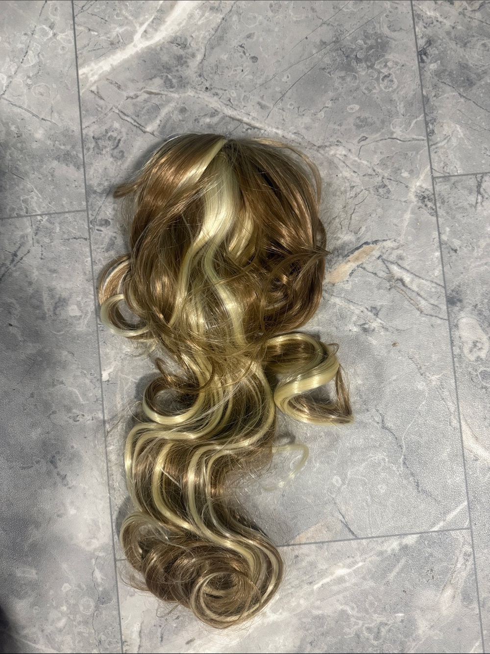2/$45. 24” Synthetic Blonde/Brown Curly Clip-In Ponytail